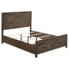Rustic Golden Brown Queen Storage Bed