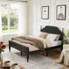 Elegant Bedroom Centerpiece Queen Bed with Padded Headboard Insert(No Mattress)
