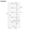 83.4" Tall Wood Bookcase with light strip,5-Tier Decor Bookshelves with Adjustable Shelves,Storage Organizer for CDs/Books