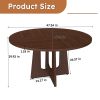 Round Dining Table for 4 - 47 Inch Farmhouse Kitchen Table, MDF Circle Table with Wood Grain Finish, 300lb Weight Capacity