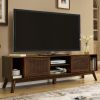 67.9 Inch Mid Century Modern Rattan TV Stand for TVs up to 75", Entertainment Cabinet, Media Console for Living Room Media Room