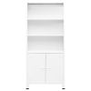 Bookshelf White Steel Medium Bookshelf Rectangular Industrial