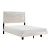 Contemporary Gray Oak Finish Queen Bed Durable Wooden Bedroom Furniture 1pc Line Pattern Headboard