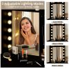 3-Color LED Lighted Vanity Desk with Charging Station - Foldable Makeup Table & Cushioned Stool Set