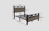 Full Size Bed Frame,Easy Assembly, Brown