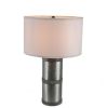 D16x24.4" Hammered Iron Table Lamp with Mango Wood(Lamp Shade Assembly Required)