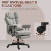 HOMCOM Executive Office Chair, 400LBS Big and Tall Office Chair with Foot Rest, Microfiber Computer Desk Chair with Lumbar Support