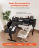VEVOR L Shaped Desk, Electric Adjustable Height Corner Gaming Desk with CPU Stand, Dual Hooks and Fabric Drawers