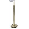 63" Tall Metal Floor Lamp with Brass Finish, Crystal Chandelier design