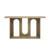 U_STYLE Modern and Curved Design Ash Veneer Console Table with Shelf,Suitable for Entryway,Hallway Living Room,Foyer,Corridor