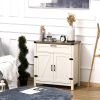 Farmhouse Style White Wooden Sideboard Kitchen Buffet Cabinet with Drawer and Shelf