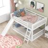 Full over Full Bunk Bed with Convertible Slide and Ladder, White(Old SKU: GX000708AAK)