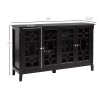 Modern Sideboard Espresso Storage Console Table Buffet Cabinet Glass Doors Living Dining Room