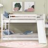 Full over Full Bunk Bed with Convertible Slide and Ladder, White(Old SKU: GX000708AAK)