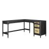 Springwood L-Shape Desk, Charcoal Finish