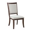 Traditional Dining Side Chairs Set of 2pc, Cherry Finish Wooden Beige Upholstered Seat Formal Chairs Dinng Room Furniture