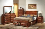 Elegant King Storage Bed In Oak Finish