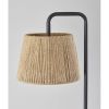 Black Metal Floor Lamp with Rope Shade, Transitional Styling, Ideal for Office and Dorms, New