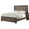Oak Finish High Headboard 1pc King Size Bed Bedroom Furniture Bedframe Panel Design Wooden