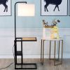 Brand Matte Black Floor Lamp with Magazine Rack