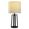 Modern Matte Black Table Lamp with Classic Drum Shade