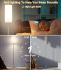 LED Floor Lamp for Living Room, Dimmable Standing Lamps with Foot Switch,Remote Custom Color Temperature Silver Pole Lamp with Lampshade