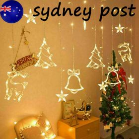 LED Fairy String Window Curtain Lights Star Christmas Xmas Party Home Indoor (Option: W11832598)