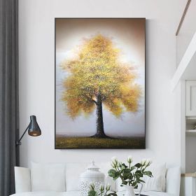 Hand Painted Oil Painting Original Tree Painting on Canvas Large Abstract Gold Big Tower Tree Landscape Acrylic Oil Painting Modern Living Room W (Style: 01, size: 150X220cm)