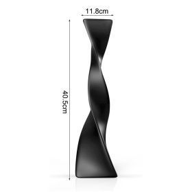 Creative Floor Vase Tall Ceramic Vase Black And White Nordic Simple Spiral Vase Living Room Desktop Ceramic Ornaments Home Decor (Ships From: China, Color: Basic black)