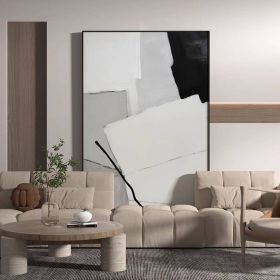 Abstract Oil Painting On Canvas Modern Oil Painting Light gray Hand Painted Large Wall Art For Home Decor (Style: 01, size: 90x130cm)