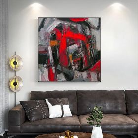 Abstract Oil Painting On Canvas Modern Red Oil Painting Hand Painted Large Wall Art For Home Decor (Style: 01, size: 100x100cm)