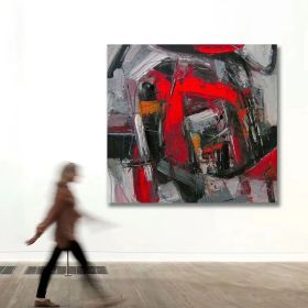 Abstract Oil Painting On Canvas Modern Red Oil Painting Hand Painted Large Wall Art For Home Decor (Style: 01, size: 80x80cm)