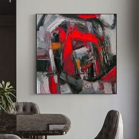 Abstract Oil Painting On Canvas Modern Red Oil Painting Hand Painted Large Wall Art For Home Decor (Style: 01, size: 120x120cm)