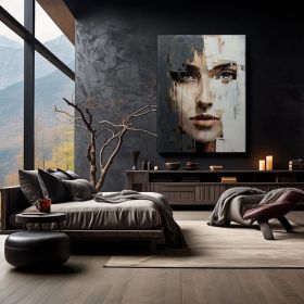 Woman Face Artwork Abstract Lady Painting Woman Face Oil Woman Face Painting Hand Painted Oil Painting (Style: 01, size: 60X90cm)