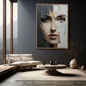 Woman Face Artwork Abstract Lady Painting Woman Face Oil Woman Face Painting Hand Painted Oil Painting (Style: 01, size: 80x120cm)
