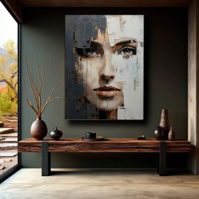 Woman Face Artwork Abstract Lady Painting Woman Face Oil Woman Face Painting Hand Painted Oil Painting (Style: 01, size: 100X150cm)