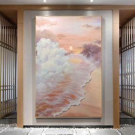 100% Hand Painted Landscape Simple Golden Oil Painting Large Size Hand Made Art Wall Paintings Canvas Wall Art Room Decoration (size: 90X120cm)