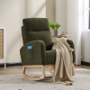 Modern Accent Rocking Chair Rocking Chair with Solid Wood Legs, Upholstered Nursery Glider Rocker, Comfy Armchair with Side Pocket