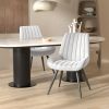 Modern Dining Chairs, Comfortable Dining Room Chairs with Thick Cushions, Fabric Upholstered Side Chairs with Metal Legs for Kitchen