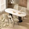 Modern Dining Chairs, Comfortable Dining Room Chairs with Thick Cushions, Fabric Upholstered Side Chairs with Metal Legs for Kitchen