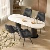 Modern Dining Chairs, Comfortable Dining Room Chairs with Thick Cushions, Fabric Upholstered Side Chairs with Metal Legs for Kitchen