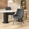 Modern Dining Chairs, Comfortable Dining Room Chairs with Thick Cushions, Fabric Upholstered Side Chairs with Metal Legs for Kitchen