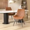 Modern Dining Chairs, Comfortable Dining Room Chairs with Thick Cushions, Fabric Upholstered Side Chairs with Metal Legs for Kitchen