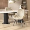 Modern Dining Chairs, Comfortable Dining Room Chairs with Thick Cushions, Fabric Upholstered Side Chairs with Metal Legs for Kitchen
