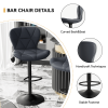 Modern Bar Stool Set of 2, Adjustable Faux Leather Upholstered Swivel Counter Stools, Counter Height Barstools with Back for Kitchen Island