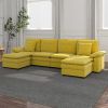 PPL 6 - Seater Modular Sectional Sofa with Movable Ottoman, Comfy Deep Seat Cloud Couch for Living Room, Apartment, Office