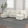 PPL 6 - Seater Modular Sectional Sofa with Movable Ottoman, Comfy Deep Seat Cloud Couch for Living Room, Apartment, Office