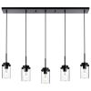 5 Lights Kitchen Island Lighting Modern Linear Chandeliers for Dining Room