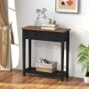 PPL Console Table for Entryway with 2 Drawers, 30 Inch Long Entryway Table w/Open Storage Shelves and Handmade Metal Handle