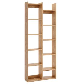 11-Tier Modern Book Organizer Bookcase with Anti-Tipping Kits (Color: Natural)